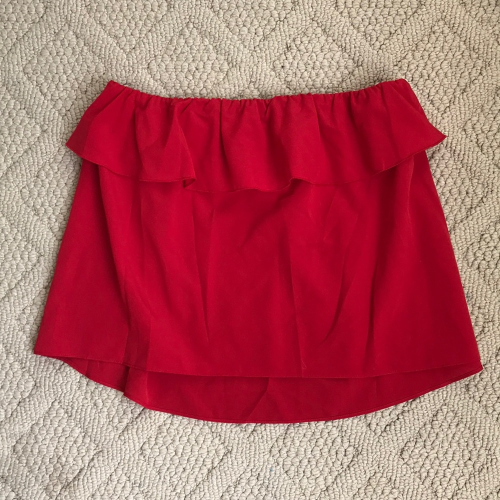 Free People Strapless Ruffle Top